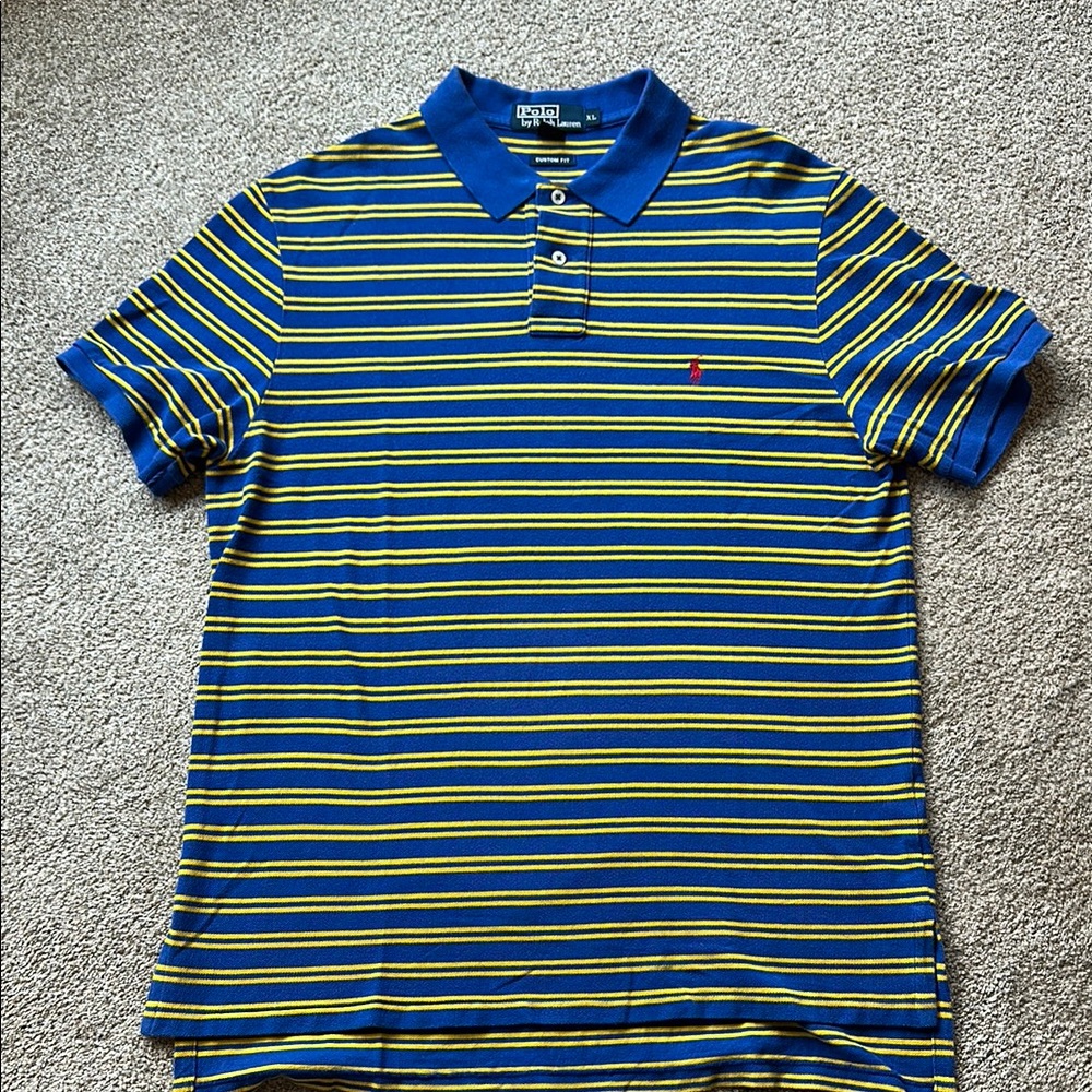 Polo by Ralph Lauren Blue and Yellow Striped Polo Shirt